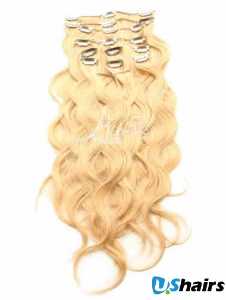 Ideal Blonde Curly Remy Human Hair Clip In Hair Extensions