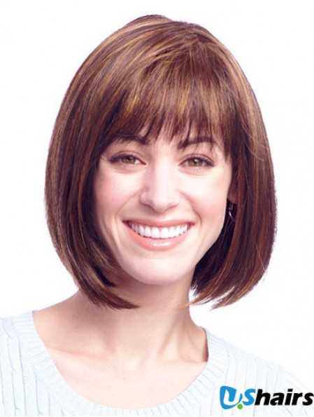 Human Hair Bob Wigs With Mono Top Chin Length