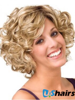 Curly Blonde Layered 10 inch Buy Human Hair Wigs