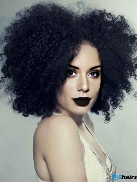 Lace Front Remy Human Chin Length Capless Afro Kinky Human Hair Wigs