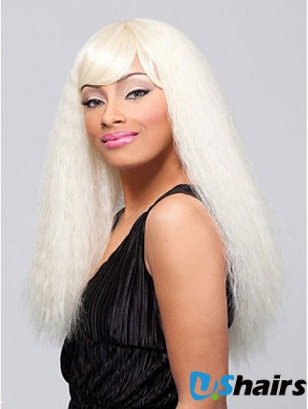Long Blonde Straight With Bangs Top African American Wigs