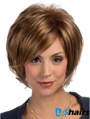 Lace Front Chin Length Straight Brown Modern Bob Wigs