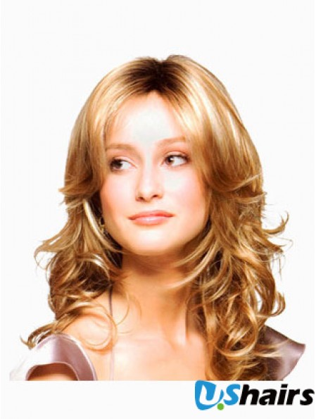 Wavy Layered Long Blonde Discount Lace Front Wigs