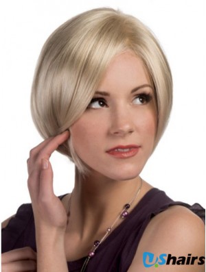 Capless Chin Length Straight Blonde Convenient Bob Wigs