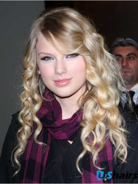 Capless With Bangs Wavy Long Blonde Perfect  Wigs