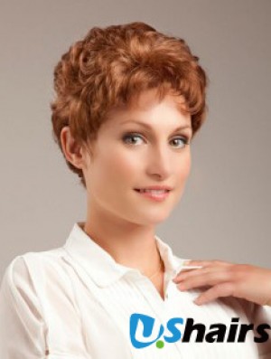 Wavy Auburn Sleek Cropped Classic Wigs