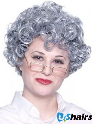 Curly Lace Front 8 inch Best Short Grey Wigs