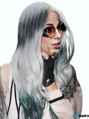 Fashionable Long Wavy 20 inch Synthetic Grey Wigs
